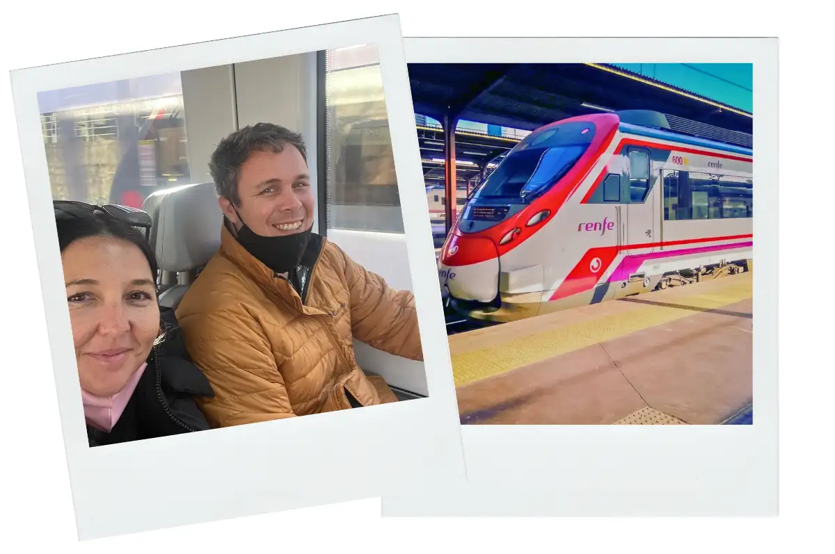 Renfe train at a Spanish station platform