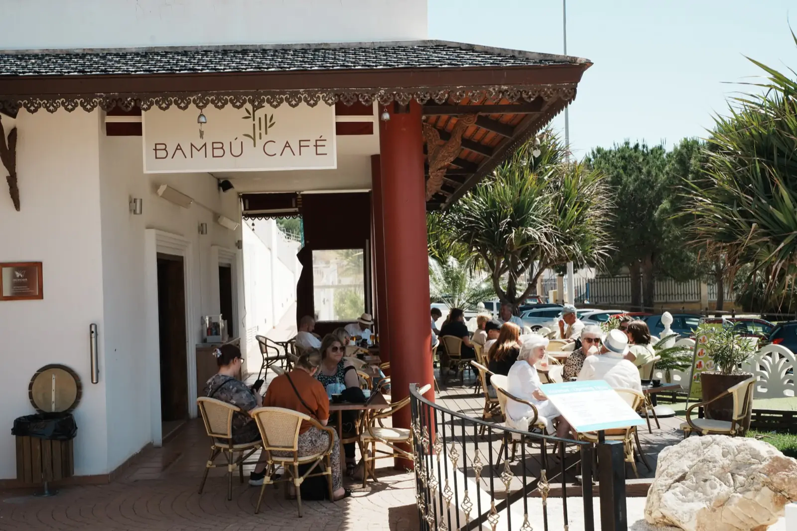 The Bambú Café terrace at the Mariposario de Benalmádena butterfly park
