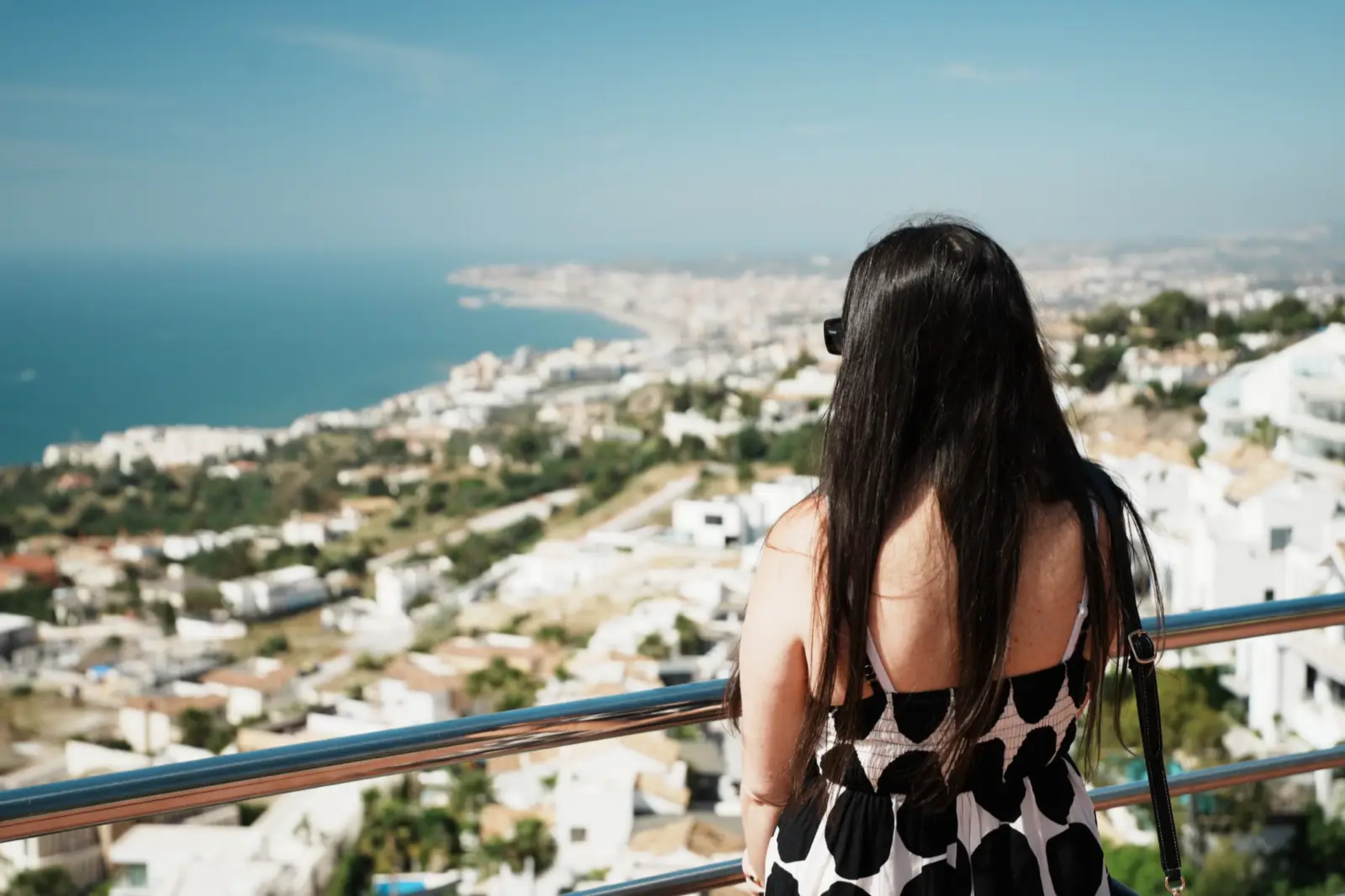 Heidi looking out from the mirador in Benalmadena