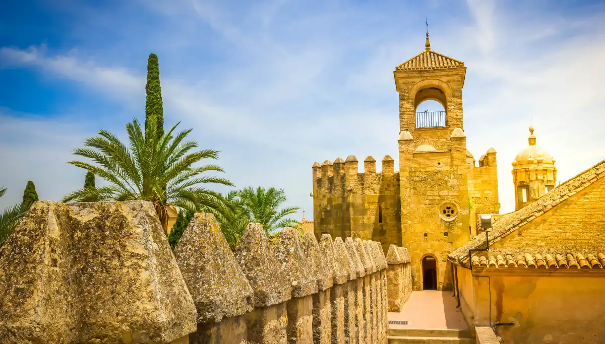 The Alcazar de los Reyes Cristianos tower and battlements in Cordoba