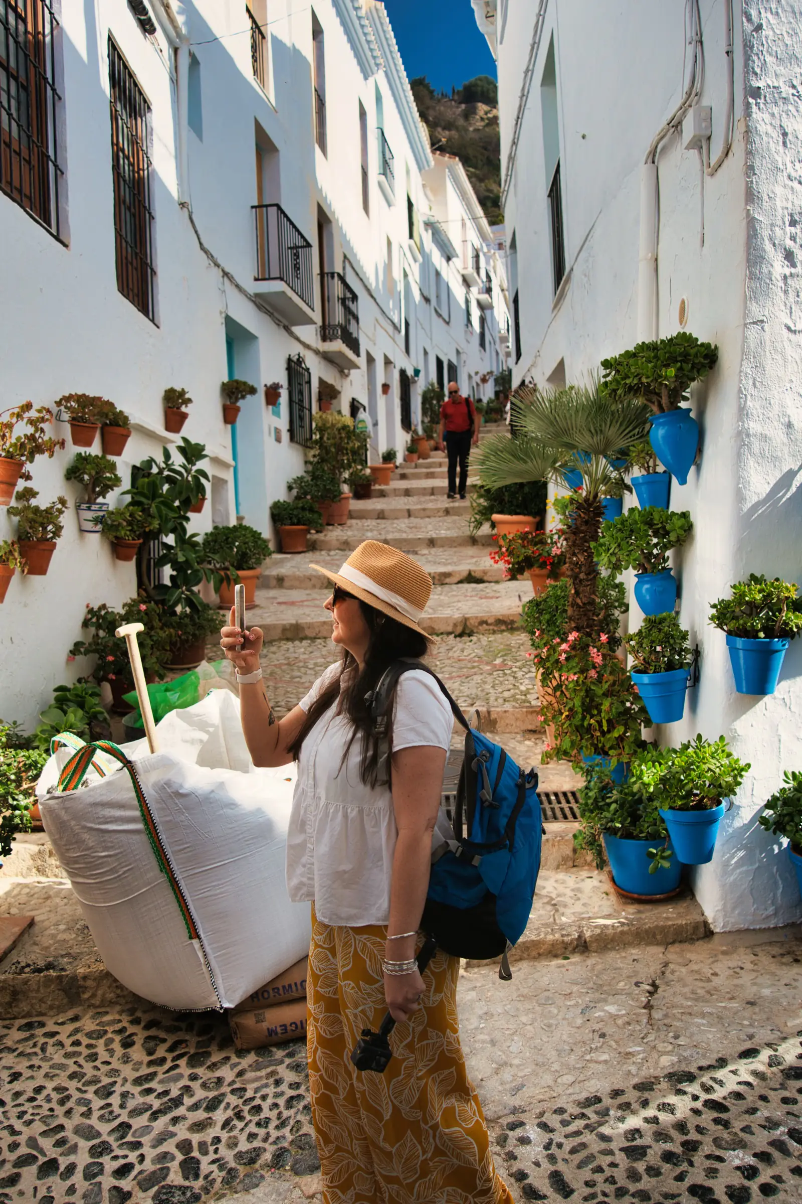 Narrow alley in Frigiliana's old town