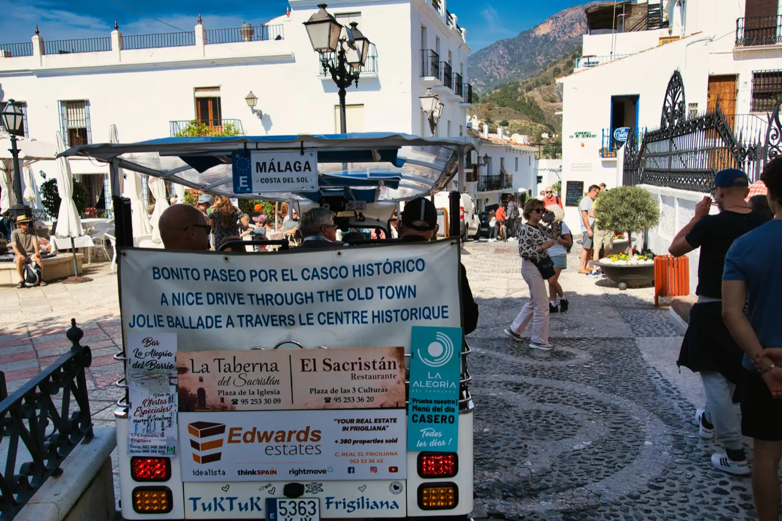 Tuk-tuk in Frigiliana plaza