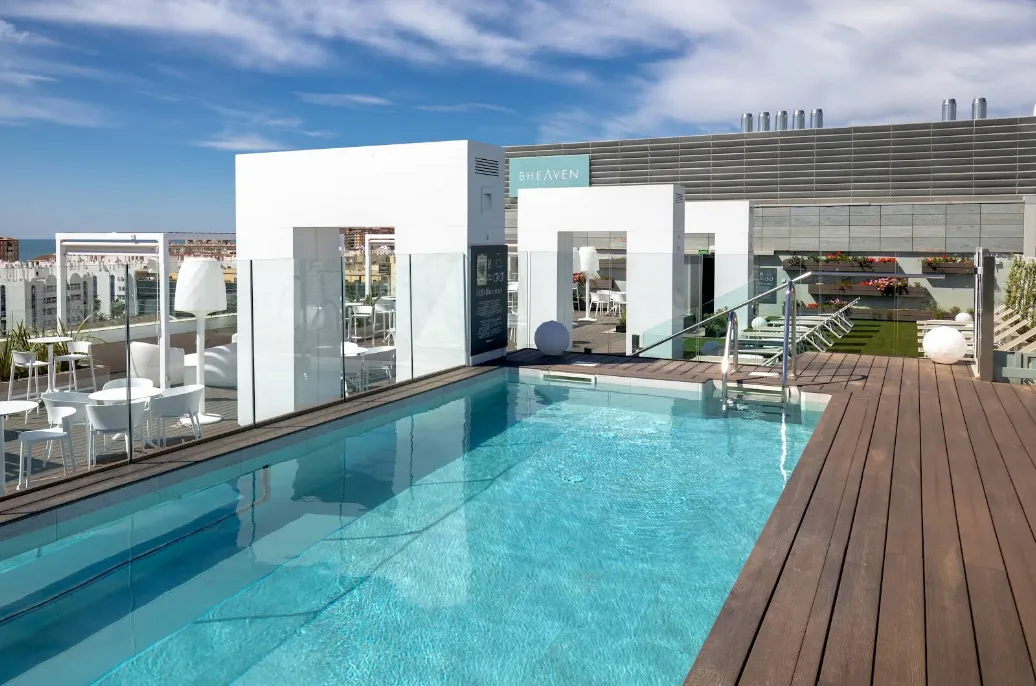 Barcelo Malaga modern hotel attached to Maria Zambrano train station with rooftop pool