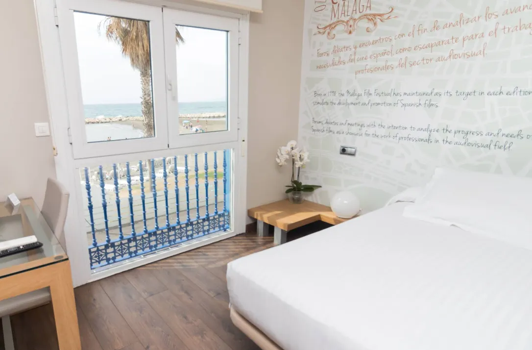 Hotel La Chancla beachfront hotel with terrace rooms overlooking the sea in Pedregalejo Malaga