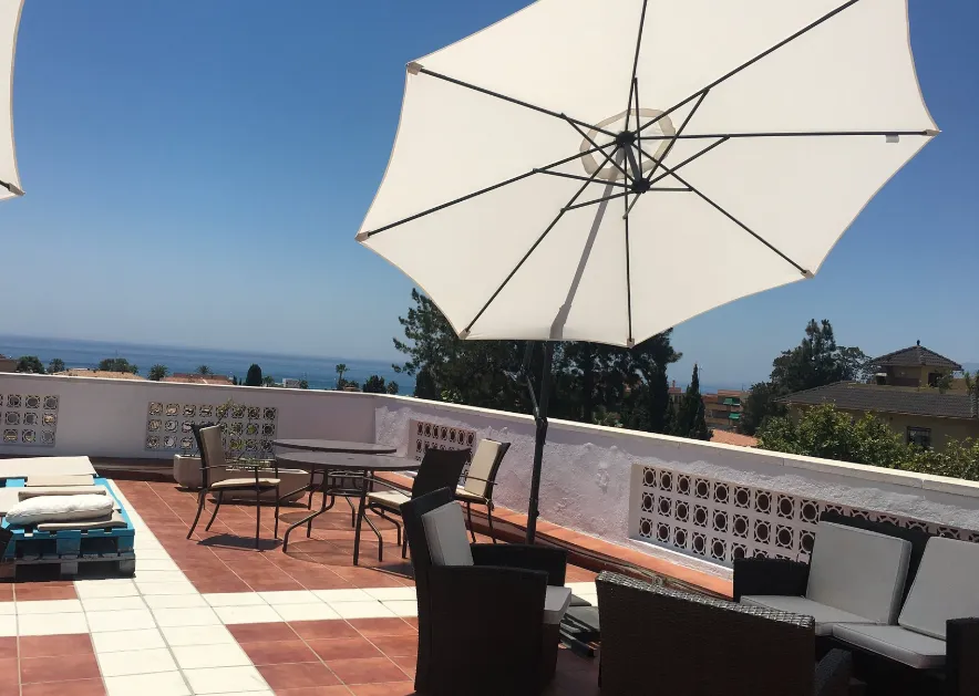 La Moraga Hostal simple rooms steps from the water in Pedregalejo Malaga