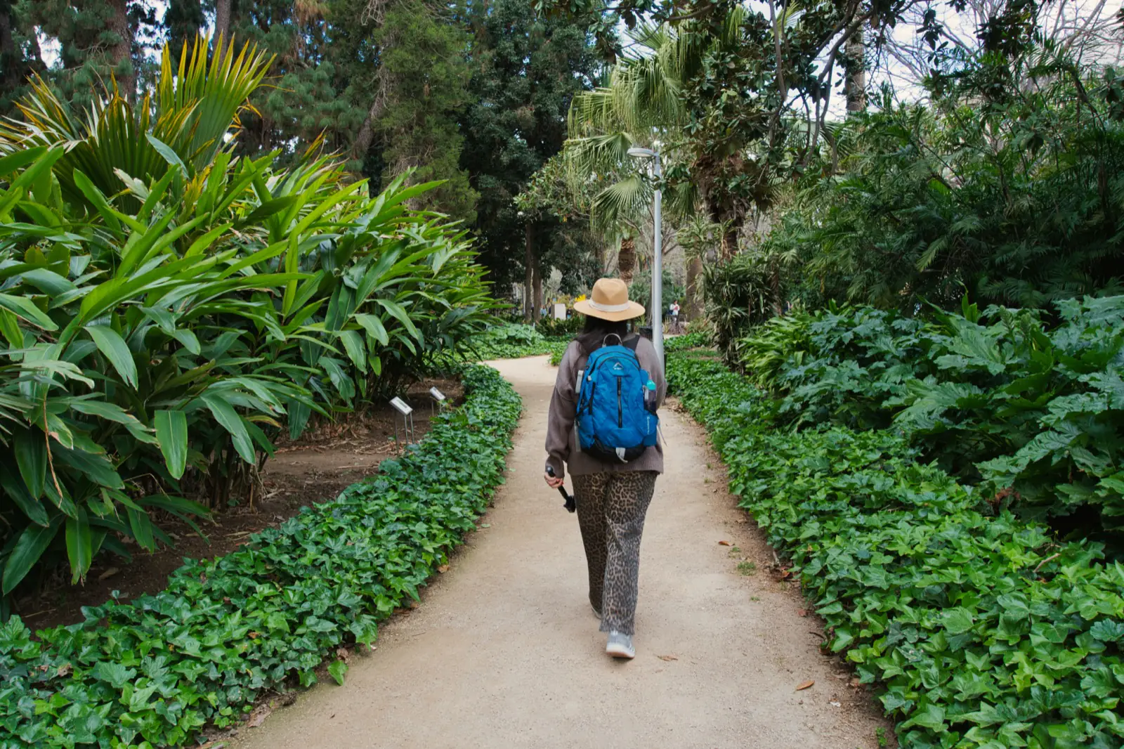 Heidi walking through the botanical garden.