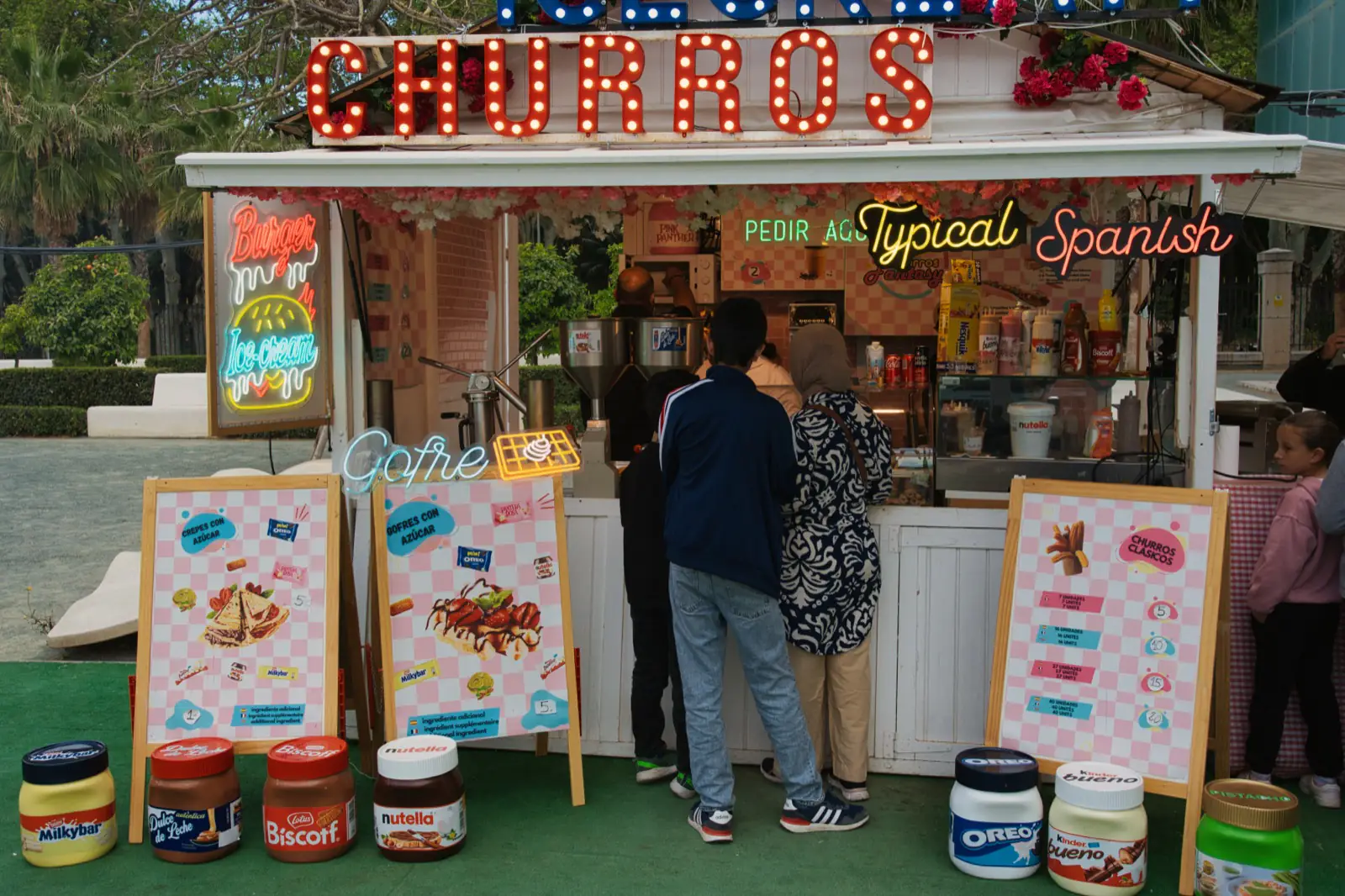 Churros served at a beach bar in Malaga port