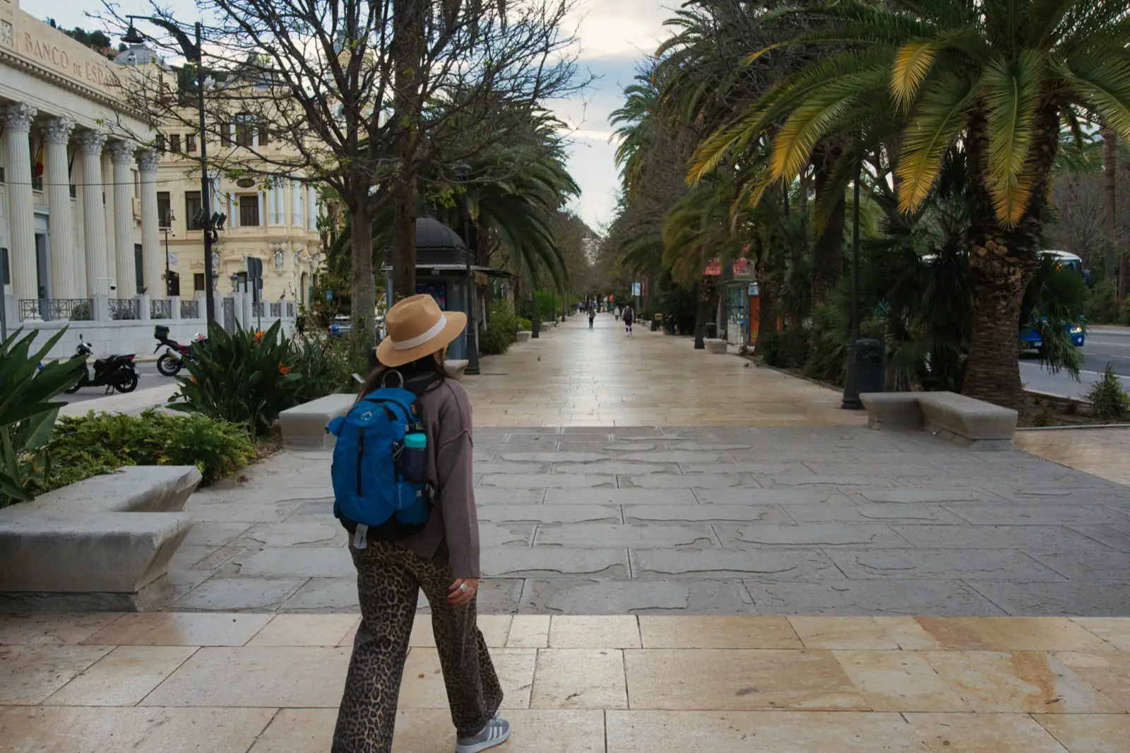 Walking through Malaga's gardens and park