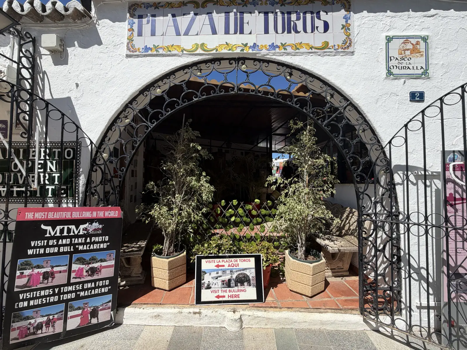 Entrance to the oval Plaza de Toros in Mijas Pueblo