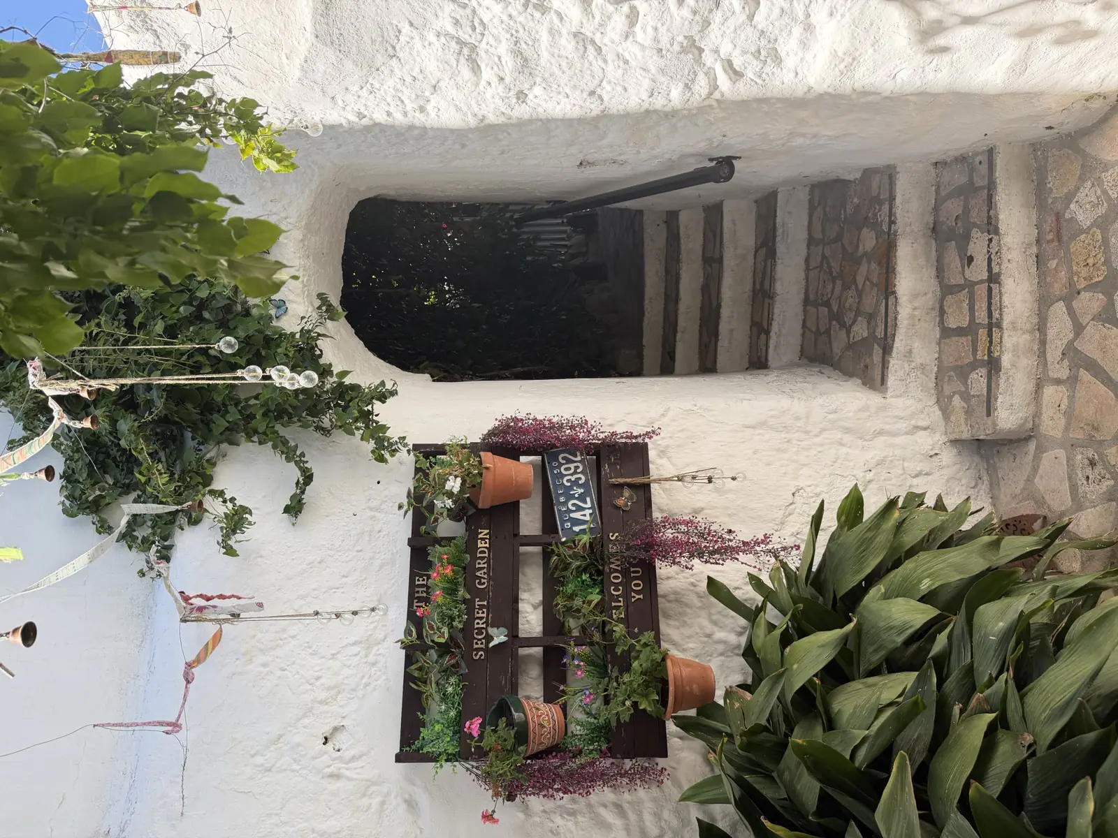 The entrance to The Secret Garden restaurant in Mijas Pueblo