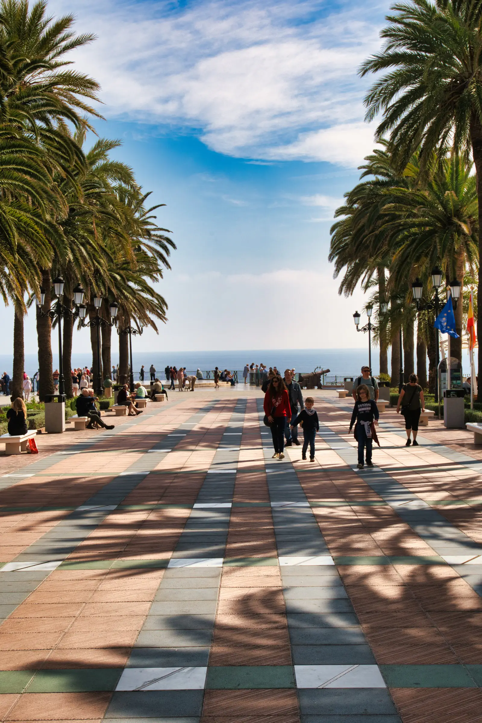 Walking along Nerja's clifftop path