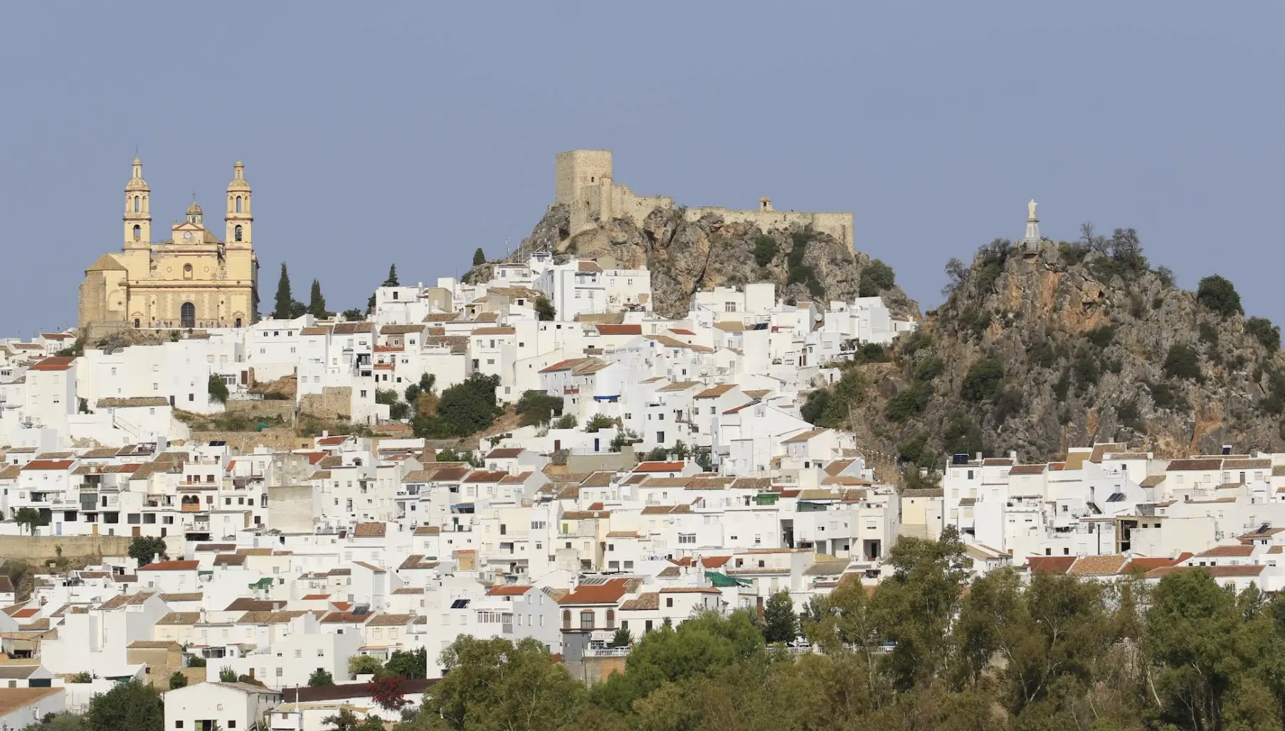 A village on a mountain.