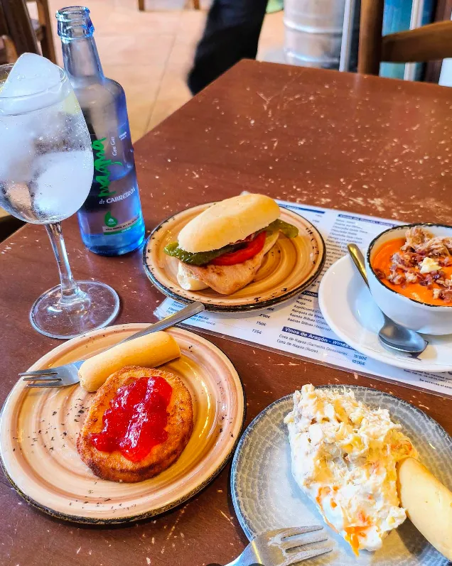Bodega San Francisco barrel tables and wine