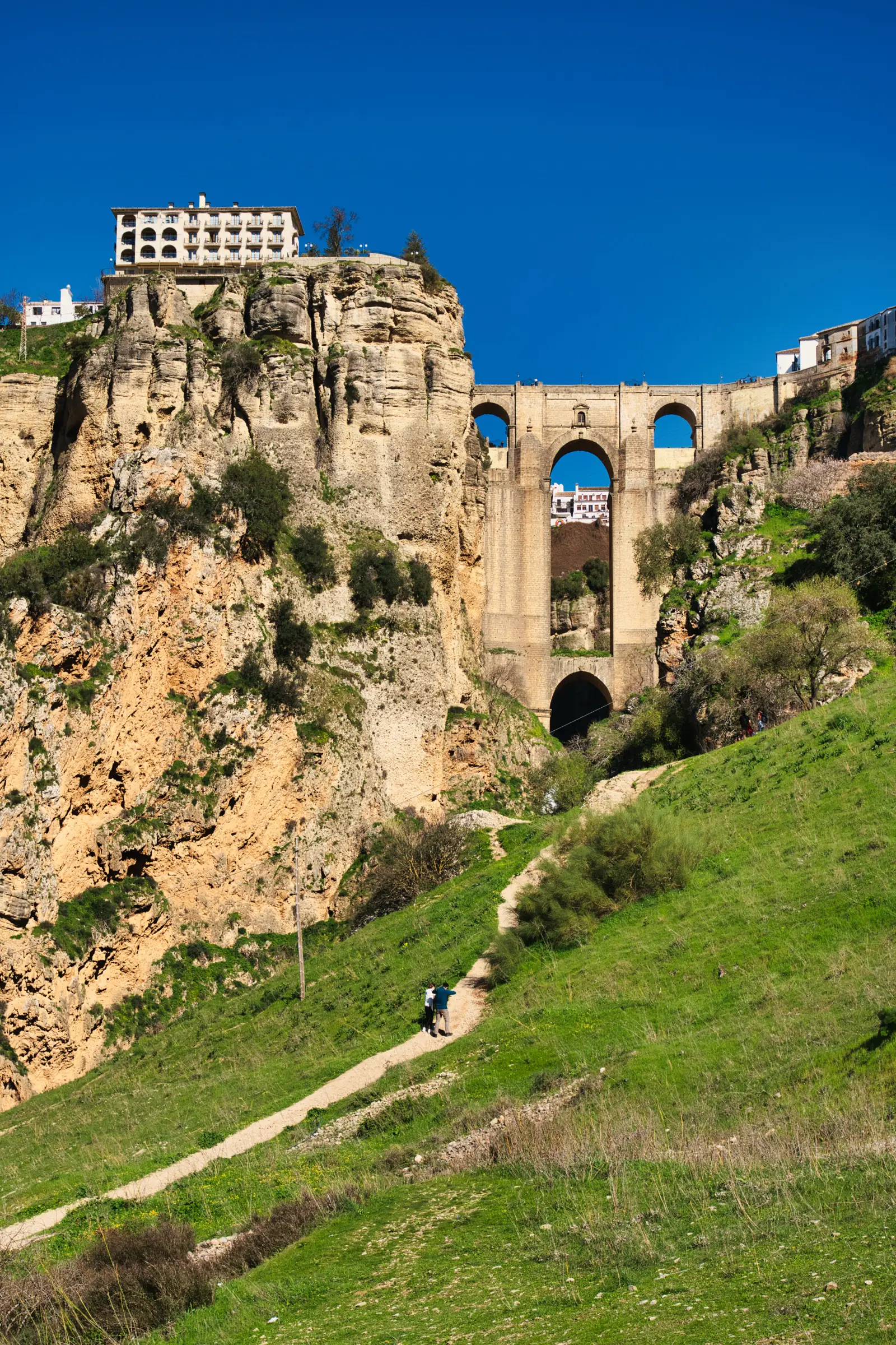 Ronda bridge seen from the hiking trail below
