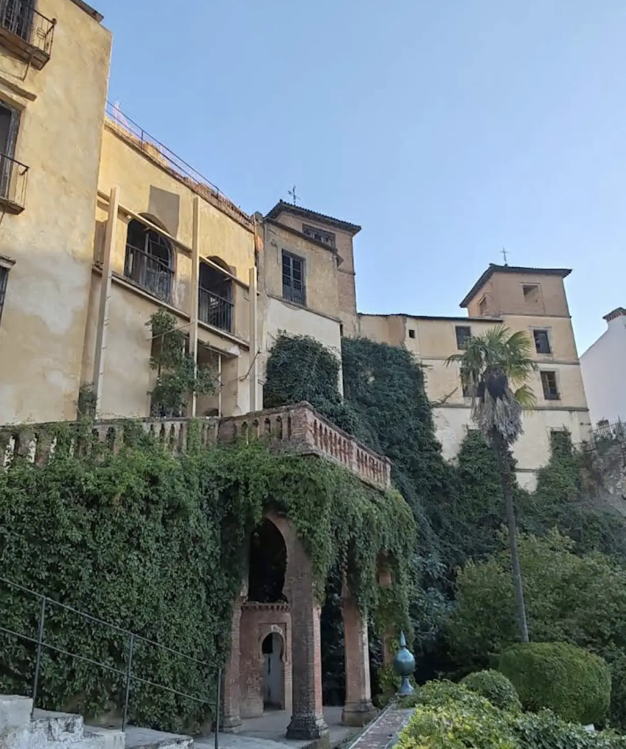Historic buildings perched on the edge of Ronda's gorge.