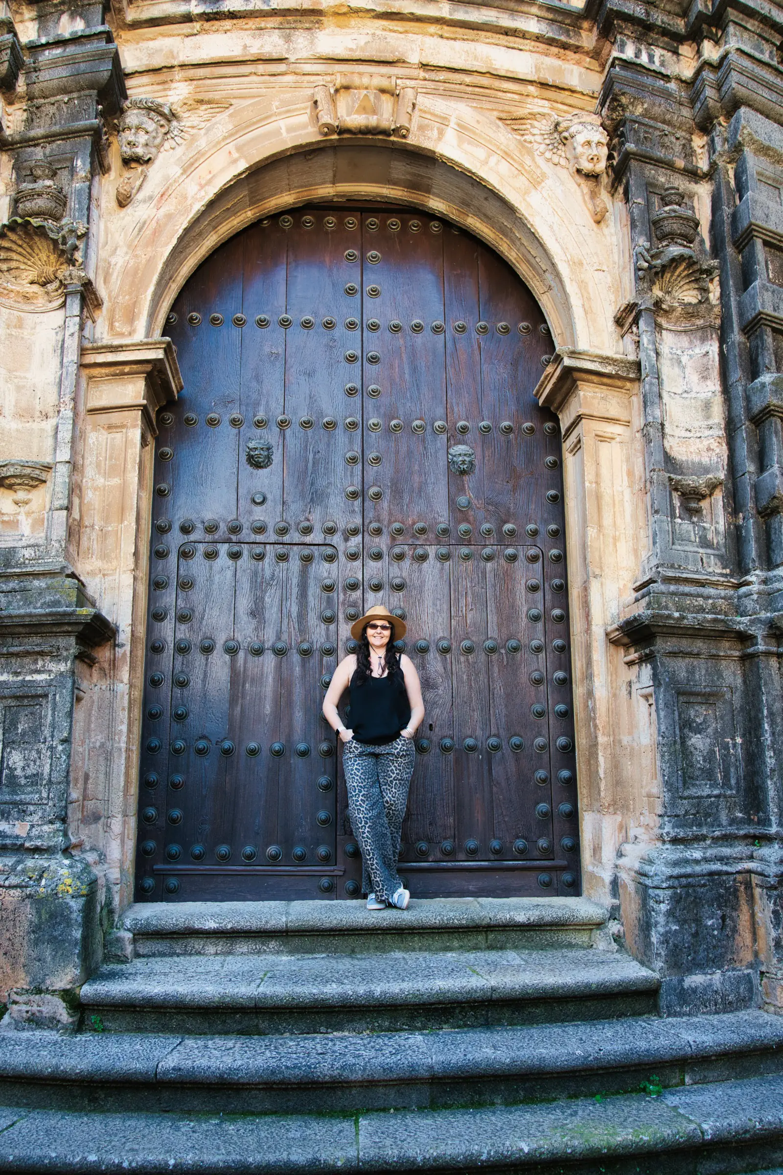 Ronda street with ornate door