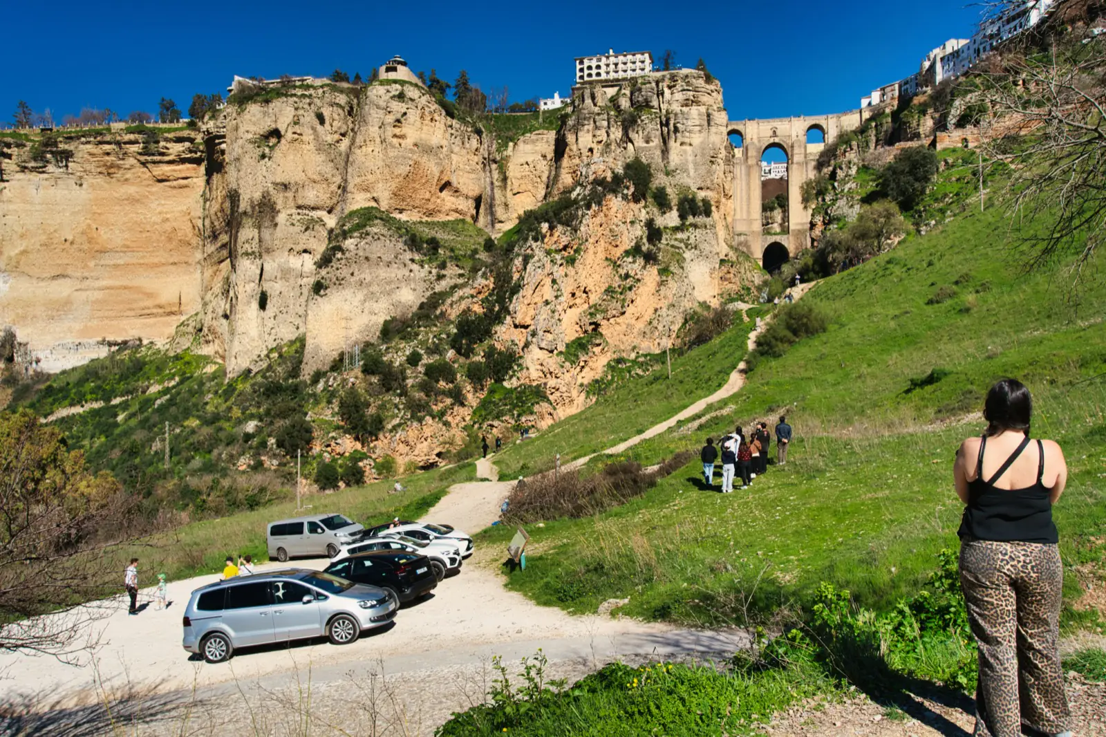 View of Ronda bridge from below.