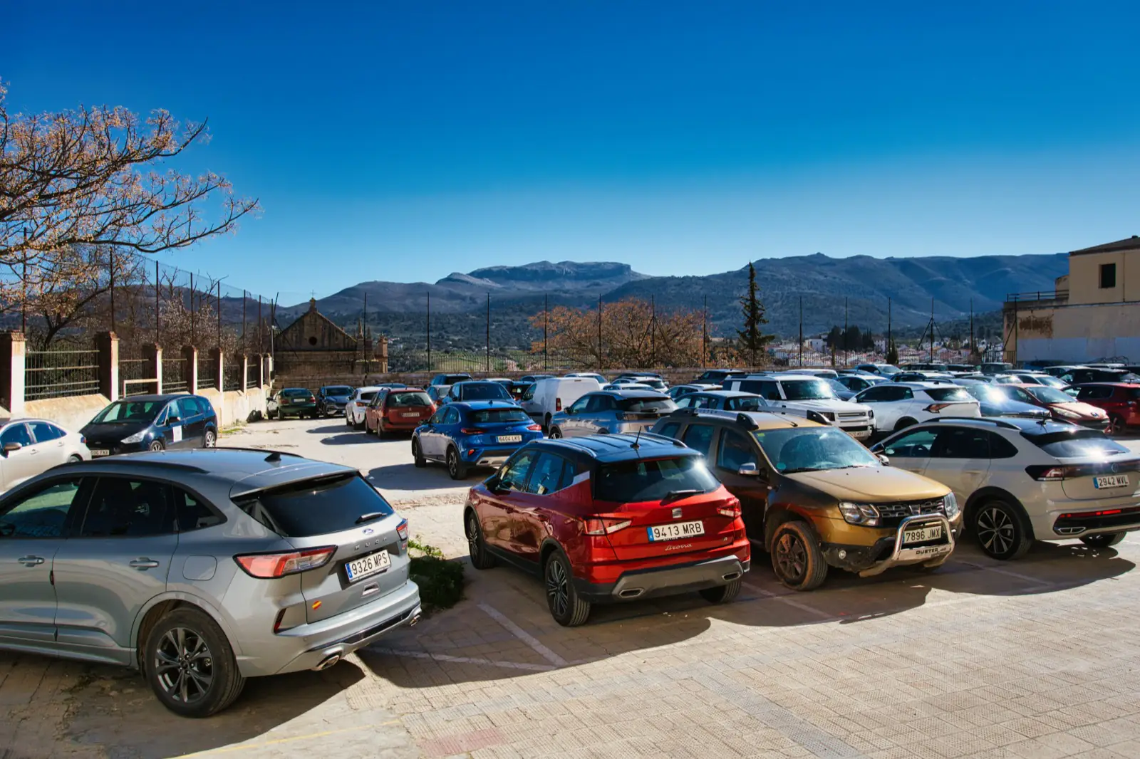 Central parking area in Ronda.