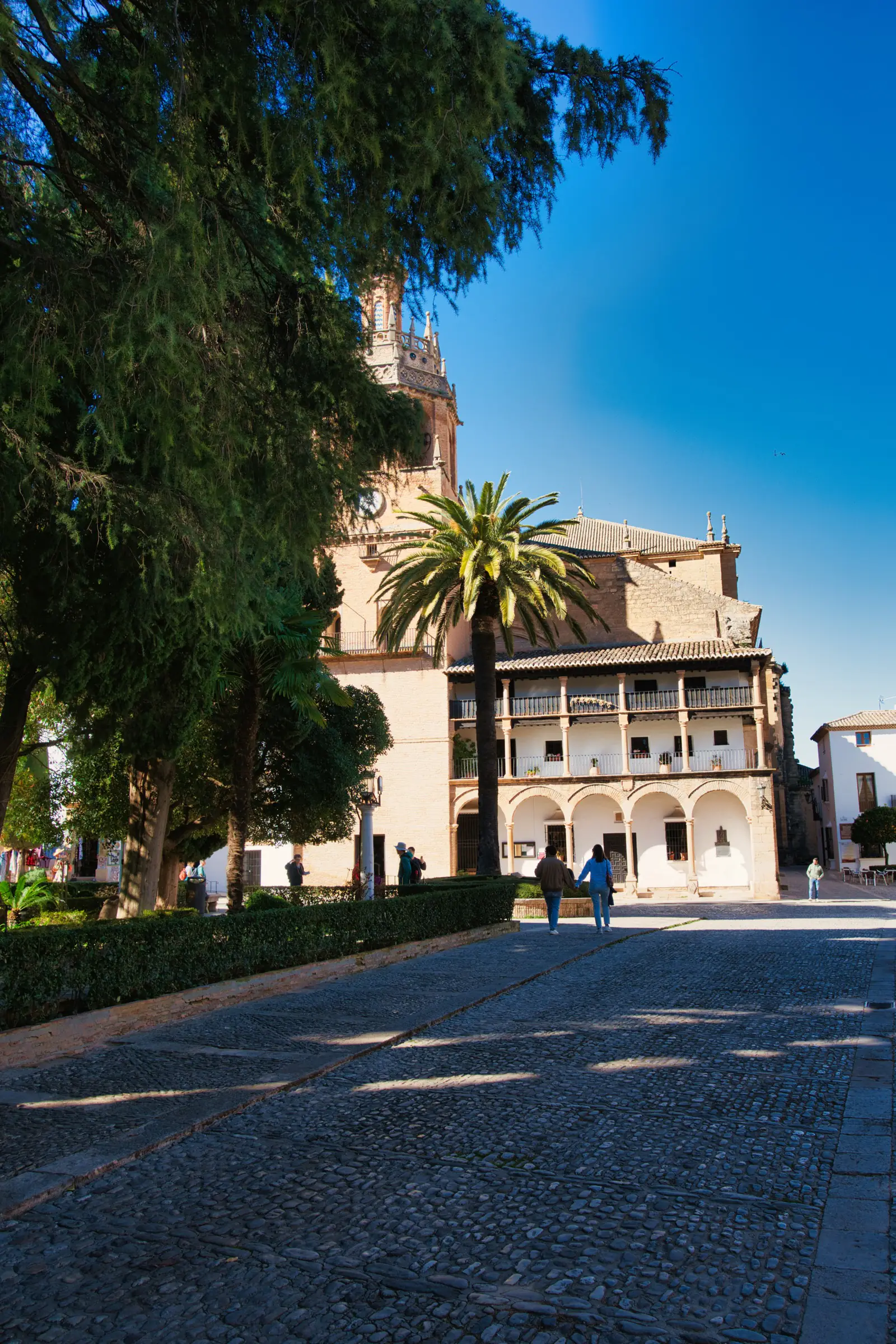 Church facade in Ronda's old town.