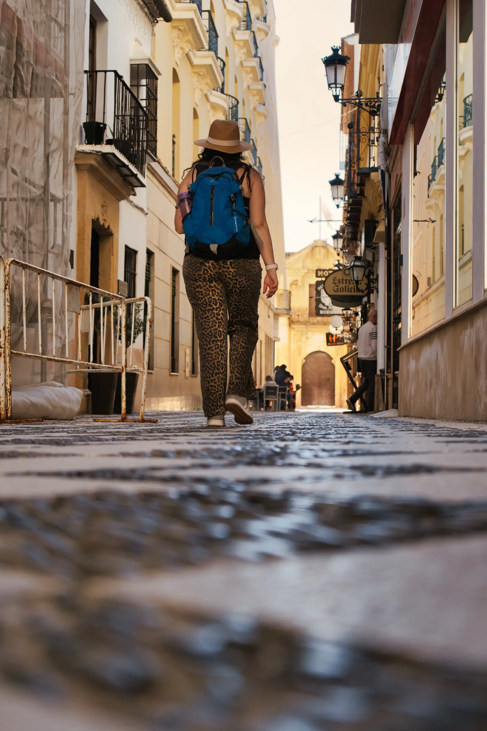 Street scene in Ronda's newer town.