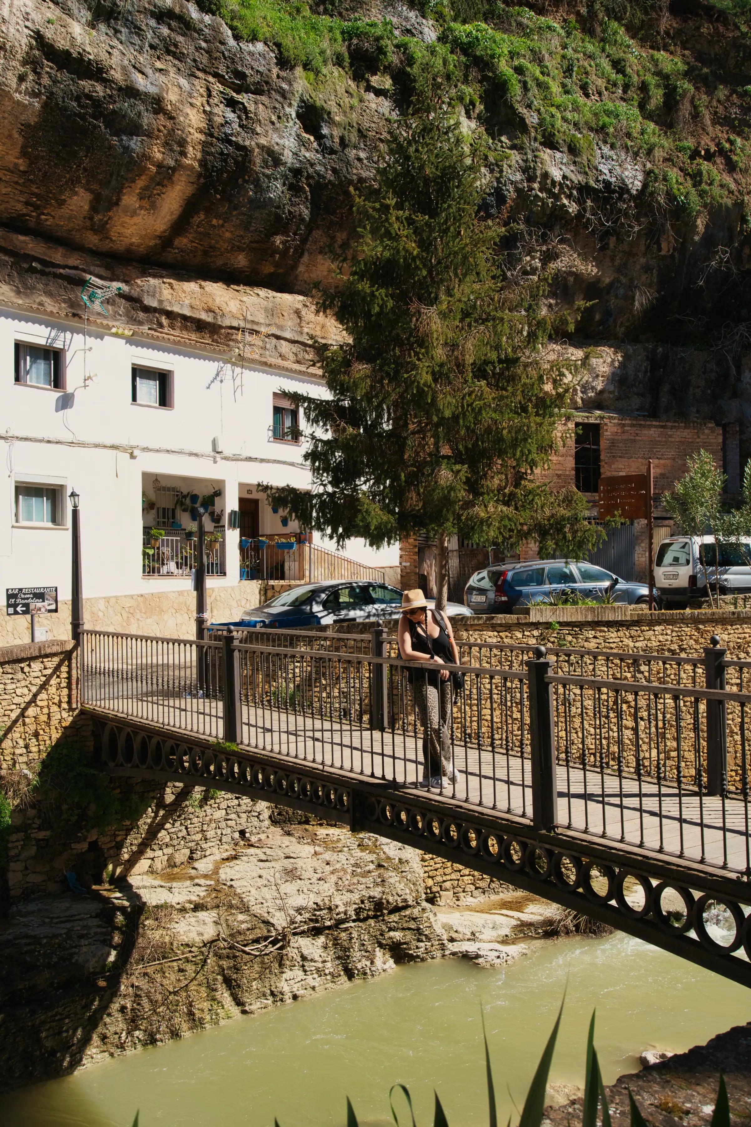 Looking into the river from the bridge