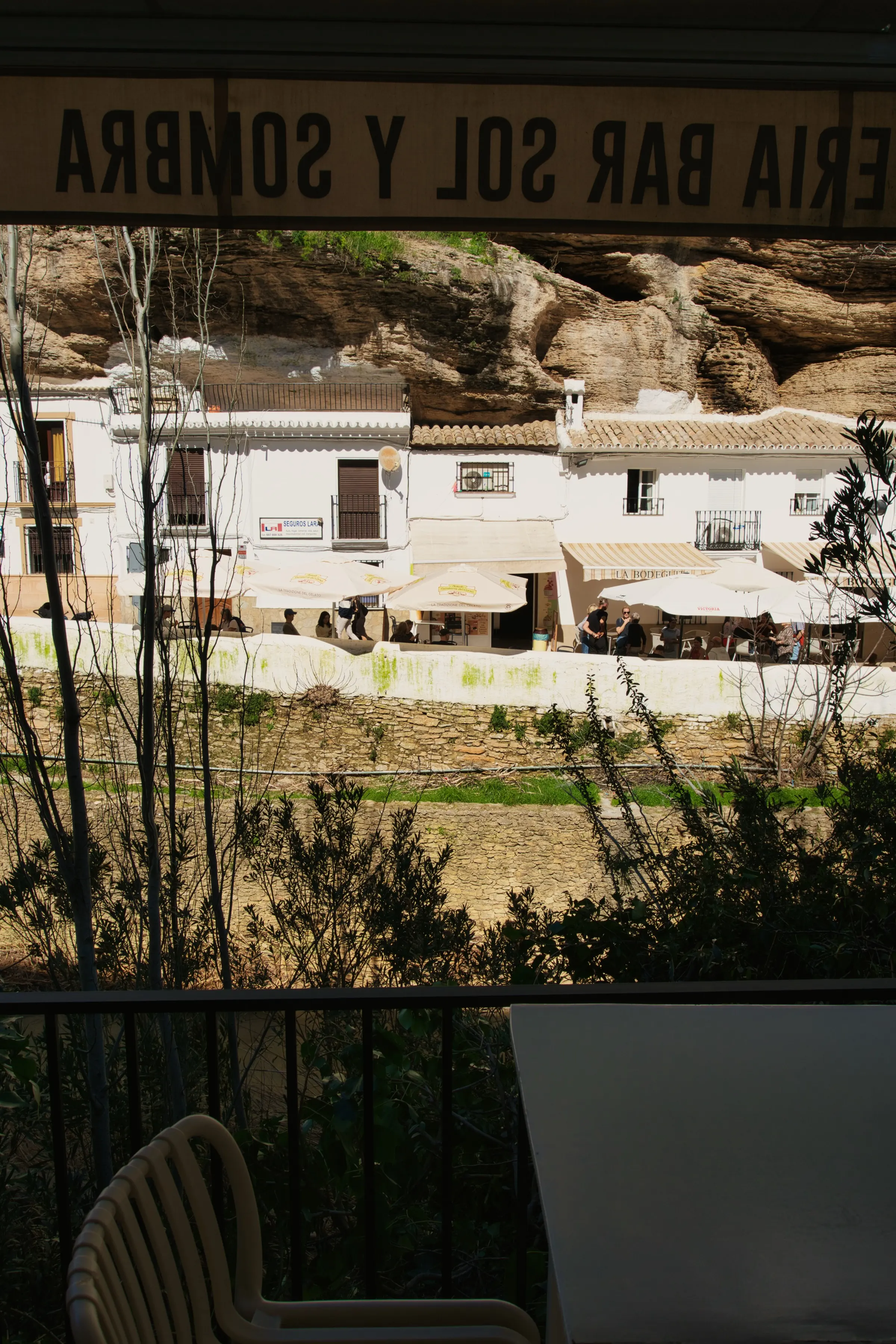 Restaurant view in Setenil