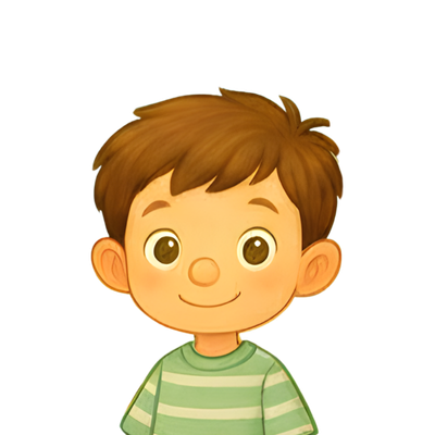 Boy character - light skin, brown hair