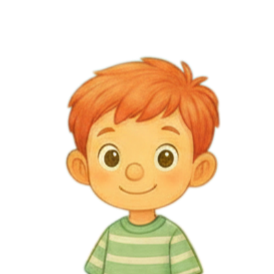 Boy character - light skin, red ginger hair