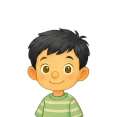 Boy character - light skin, black hair