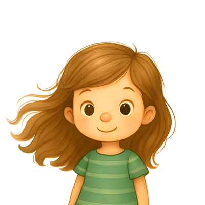 Girl character - light skin, brown hair