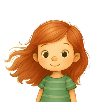 Girl character - light skin, red ginger hair